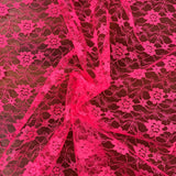 Floral Lace Polyester Fabric 45” Wide 112cm - Per Metre FLO PINK