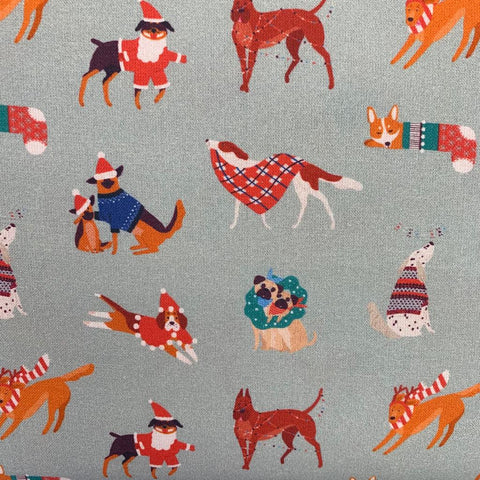 100% Cotton (Craft)  - Christmas Dogs -  Sold by Half Metre