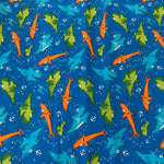 100% Cotton - Happy Sharks - Sold By Half Metre