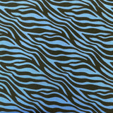Polycotton Print - Zebra - Blue - £3.00 Per Metre - Sold by Half Metre