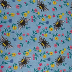 Remnant 220407   2.5m Polycotton Print - Bumble Bee Blue x 112cm wide