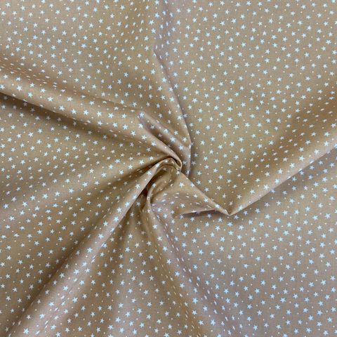 beige ditsy star 100% cotton fabric