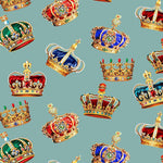 Cotton Jersey - Coronation Crowns - £14.60 Per Metre - Sold By Half Metre