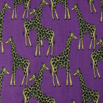 Polycotton Print - Giraffe - Purple - Sold by Half Metre