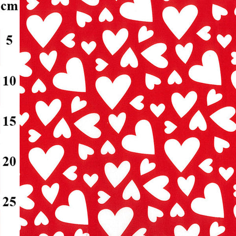 love hearts 100% cotton fabric King red small design patchwork craft cotton fabric perfect for summer clothes dresses tops lightweight cool Kayes 100% cotton dressmaking Southend Westcliff sewing fabric cool clothes pattern fabric shops Metre discount cheap 