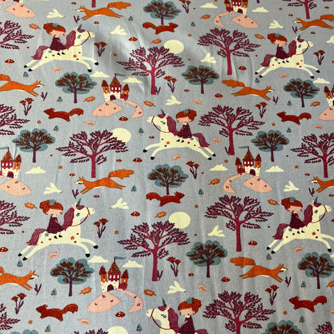 Cotton Jersey - Stof - Fairy Tale - Sold By Half Metre