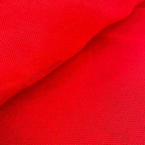 **Remnant 110418 2m Dress Net - Red - 150cm Wide **