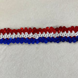 Red/White/Blue Stretch Sequin Trim - Coronation - 30mm Wide