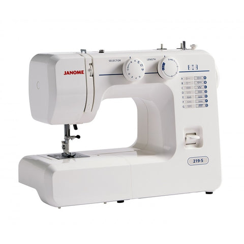 STOCKIST JANOME 219-S SPECIAL PURCHASE SEWING MACHINE KAYES TEXTILES WESTCLIFF SOUTHEND ESSEX FABRIC SHOP 