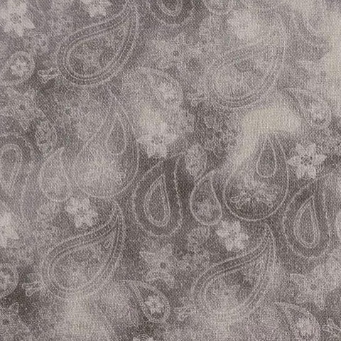 100% Cotton - Paisley Marble Grey - Sold by Half Metre