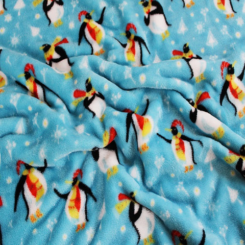 Super Soft Cuddle Fleece - Perfect Penguins - Sold By Half Metre