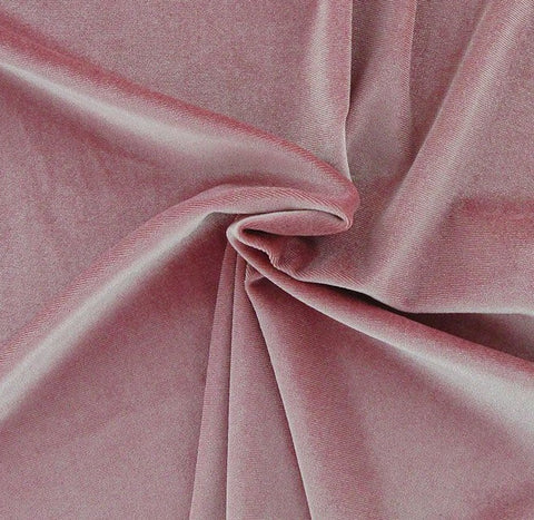 Stretch Velour - Dusky Pink - Sold by Half Metre
