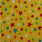 Polycotton Print - Multi Star - Yellow - Sold by Half Metre