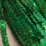 Green Stretch Sequin Trim - 10mm Wide